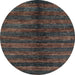 Round Oriental Light Blue Modern Rug, abs1485lblu