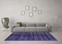 Machine Washable Oriental Blue Modern Rug, wshabs1485blu