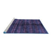 Sideview of Machine Washable Oriental Blue Modern Rug, wshabs1485blu