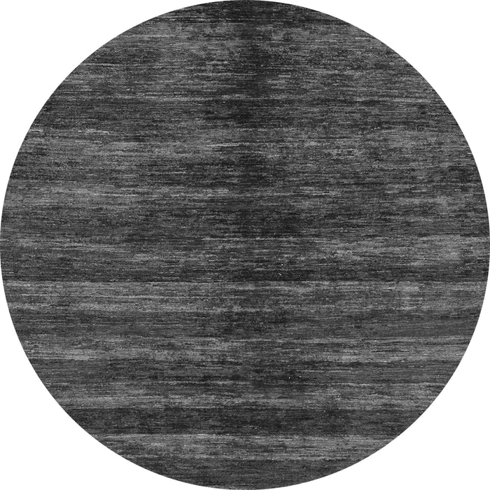 Round Machine Washable Oriental Gray Modern Rug, wshabs1485gry