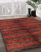 Abstract Fire Brick Red Oriental Rug in Family Room, abs1485