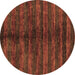 Round Machine Washable Oriental Brown Modern Rug, wshabs1485brn