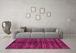 Machine Washable Oriental Pink Modern Rug in a Living Room, wshabs1485pnk