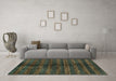 Machine Washable Oriental Turquoise Modern Area Rugs in a Living Room,, wshabs1485turq