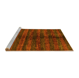 Sideview of Machine Washable Oriental Yellow Modern Rug, wshabs1485yw