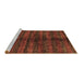 Sideview of Machine Washable Oriental Brown Modern Rug, wshabs1485brn