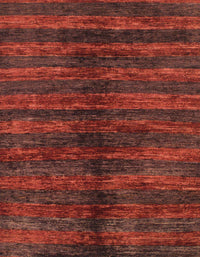 Machine Washable Abstract Fire Brick Red Rug, wshabs1485