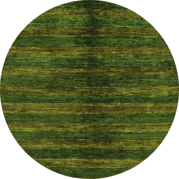 Round Oriental Green Modern Rug, abs1485grn