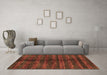 Machine Washable Oriental Brown Modern Rug in a Living Room,, wshabs1485brn