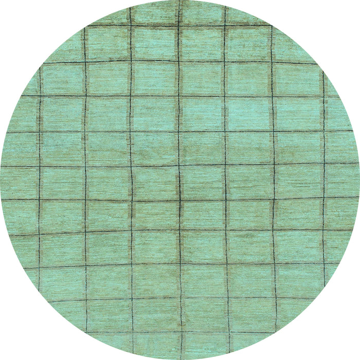 Round Oriental Light Blue Modern Rug, abs1486lblu