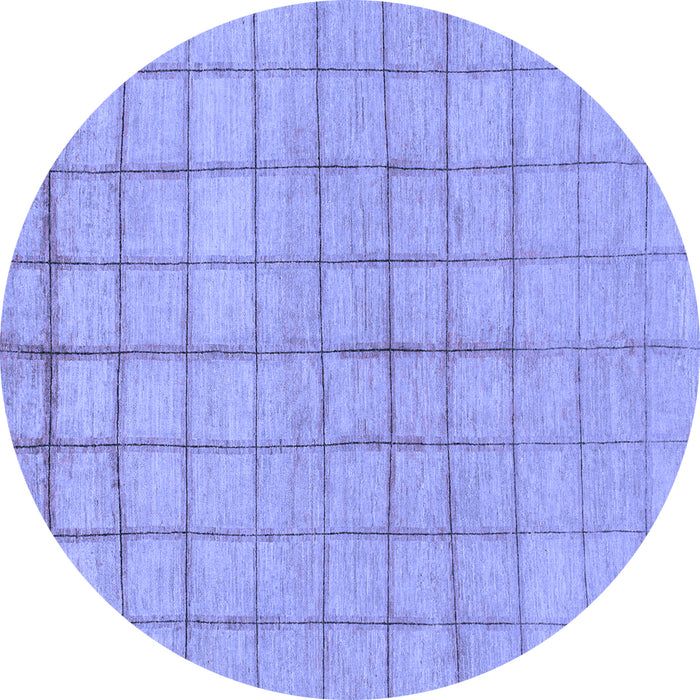 Round Machine Washable Oriental Blue Modern Rug, wshabs1486blu