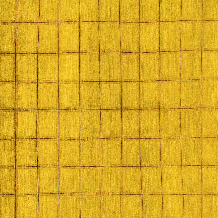 Square Machine Washable Oriental Yellow Modern Rug, wshabs1486yw