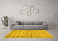 Machine Washable Oriental Yellow Modern Rug, wshabs1486yw