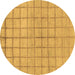 Round Oriental Brown Modern Rug, abs1486brn