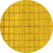 Round Oriental Yellow Modern Rug, abs1486yw