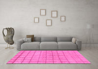 Machine Washable Oriental Pink Modern Rug, wshabs1486pnk