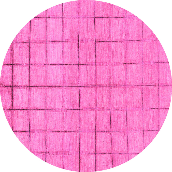 Round Oriental Pink Modern Rug, abs1486pnk