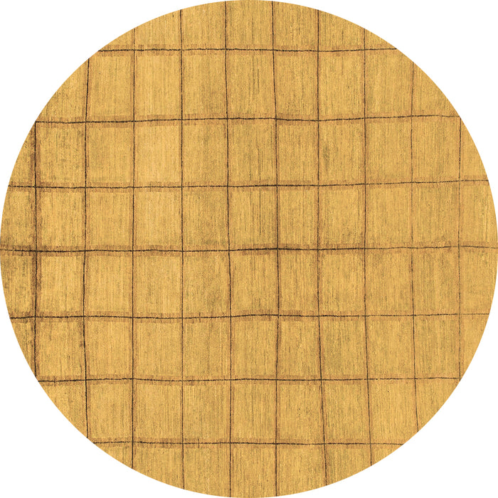 Round Machine Washable Oriental Brown Modern Rug, wshabs1486brn