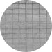 Round Machine Washable Oriental Gray Modern Rug, wshabs1486gry