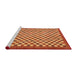 Sideview of Machine Washable Abstract Orange Rug, wshabs1487