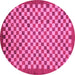 Round Oriental Pink Modern Rug, abs1487pnk