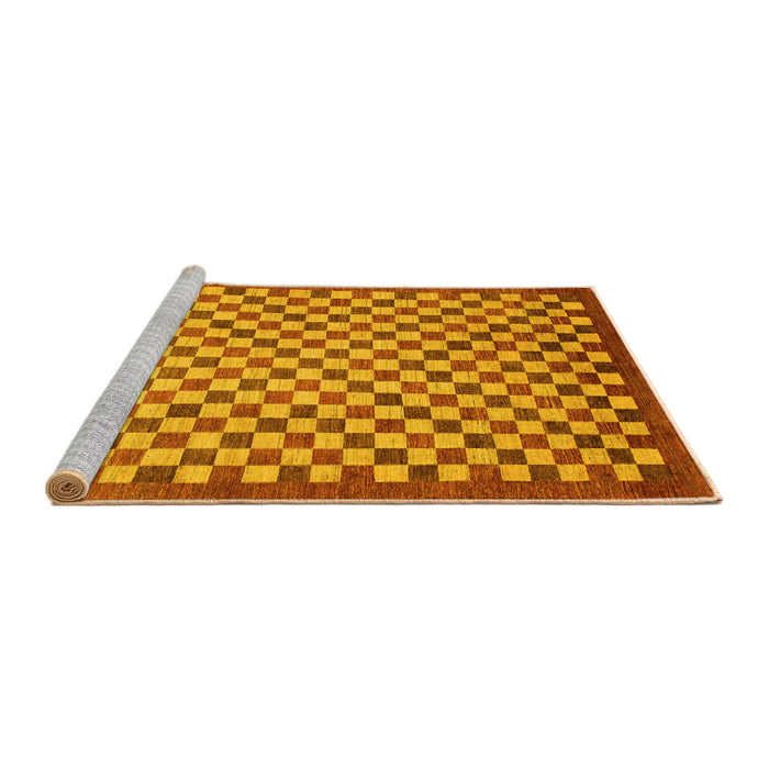 Sideview of Machine Washable Oriental Yellow Modern Rug, wshabs1487yw