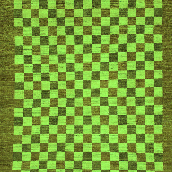 Machine Washable Oriental Green Modern Area Rugs, wshabs1487grn