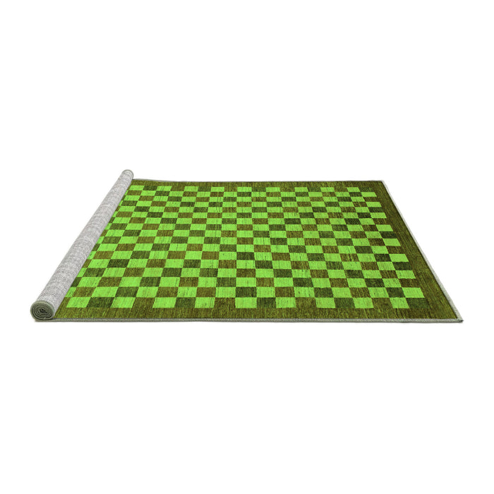 Sideview of Machine Washable Oriental Green Modern Area Rugs, wshabs1487grn