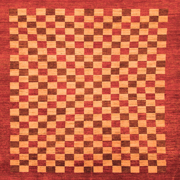 Square Machine Washable Oriental Orange Modern Area Rugs, wshabs1487org