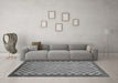 Machine Washable Oriental Gray Modern Rug in a Living Room,, wshabs1487gry