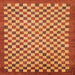 Square Abstract Orange Oriental Rug, abs1487