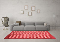 Machine Washable Oriental Red Modern Rug, wshabs1487red