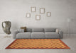 Machine Washable Oriental Brown Modern Rug in a Living Room,, wshabs1487brn