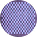 Round Oriental Blue Modern Rug, abs1487blu