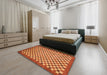 Machine Washable Abstract Orange Rug in a Bedroom, wshabs1487