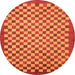 Round Oriental Orange Modern Rug, abs1487org