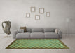 Machine Washable Oriental Turquoise Modern Area Rugs in a Living Room,, wshabs1487turq