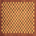 Square Machine Washable Oriental Brown Modern Rug, wshabs1487brn