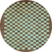 Round Oriental Light Blue Modern Rug, abs1487lblu