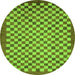 Round Machine Washable Oriental Green Modern Area Rugs, wshabs1487grn