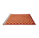 Sideview of Machine Washable Oriental Orange Modern Area Rugs, wshabs1487org