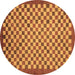 Round Oriental Brown Modern Rug, abs1487brn