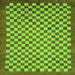 Square Machine Washable Oriental Green Modern Area Rugs, wshabs1487grn