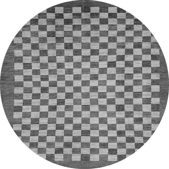 Round Machine Washable Oriental Gray Modern Rug, wshabs1487gry