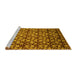 Sideview of Machine Washable Abstract Yellow Modern Rug, wshabs1488yw