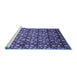 Sideview of Machine Washable Abstract Blue Modern Rug, wshabs1488blu