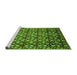 Sideview of Machine Washable Abstract Green Modern Area Rugs, wshabs1488grn