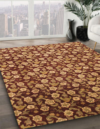 Abstract Saffron Red Modern Rug, abs1488