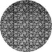 Round Machine Washable Abstract Gray Modern Rug, wshabs1488gry