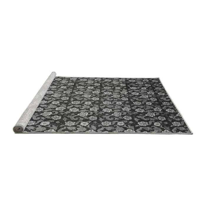 Sideview of Machine Washable Abstract Gray Modern Rug, wshabs1488gry